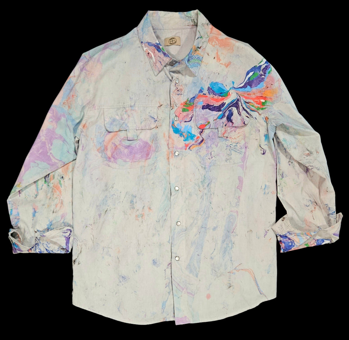 Bird of Paradise — Marbled Button-Up Shirt